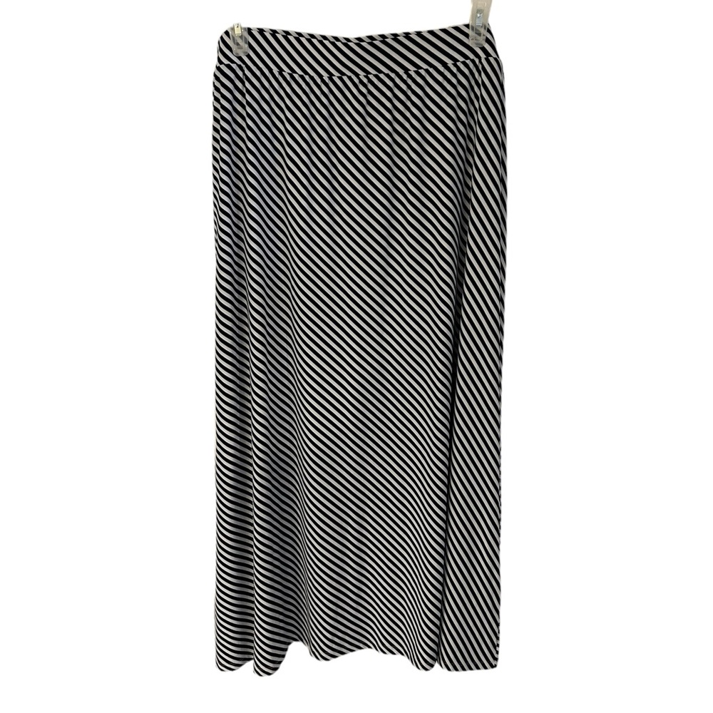 Terra & Sky Navy and White Pull-On Maxi Skirt 1X (16W-18W)
